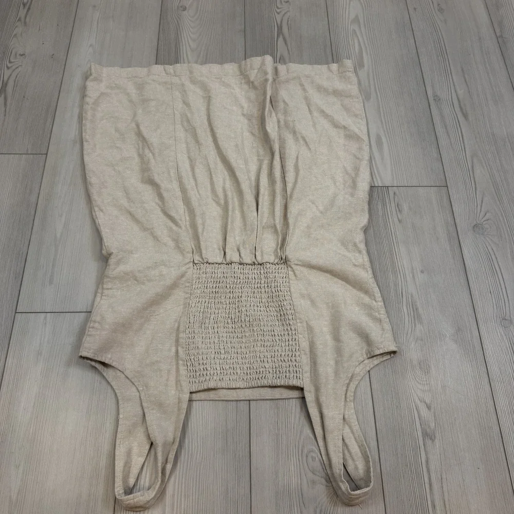 Old Navy Square-Neck Linen-Blend Mini‎ Dress - Size XL Flax Beige